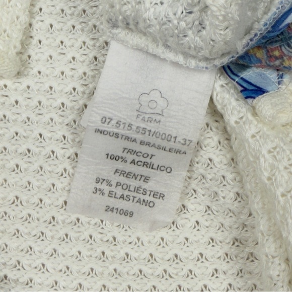 Farm Rio Boho Chic Yellow Mixed Print Mandala Butterfly Knit Pullover Top Medium - Picture 8 of 10